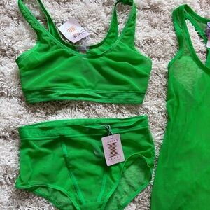 NWT SAVAGE X FENTY | 3PC NOTHING BUT SLIP SET | GREEN | L/XL